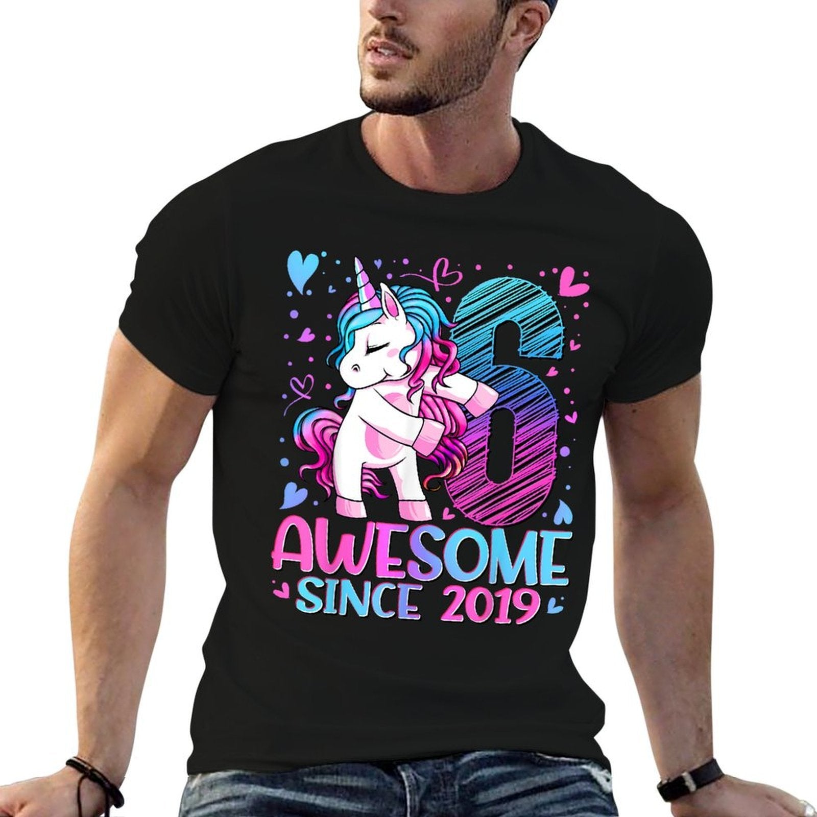 6 Year Old Unicorn Gifts For Girls 6th Birthday Girl Party  Polyester Blend T-Shirt