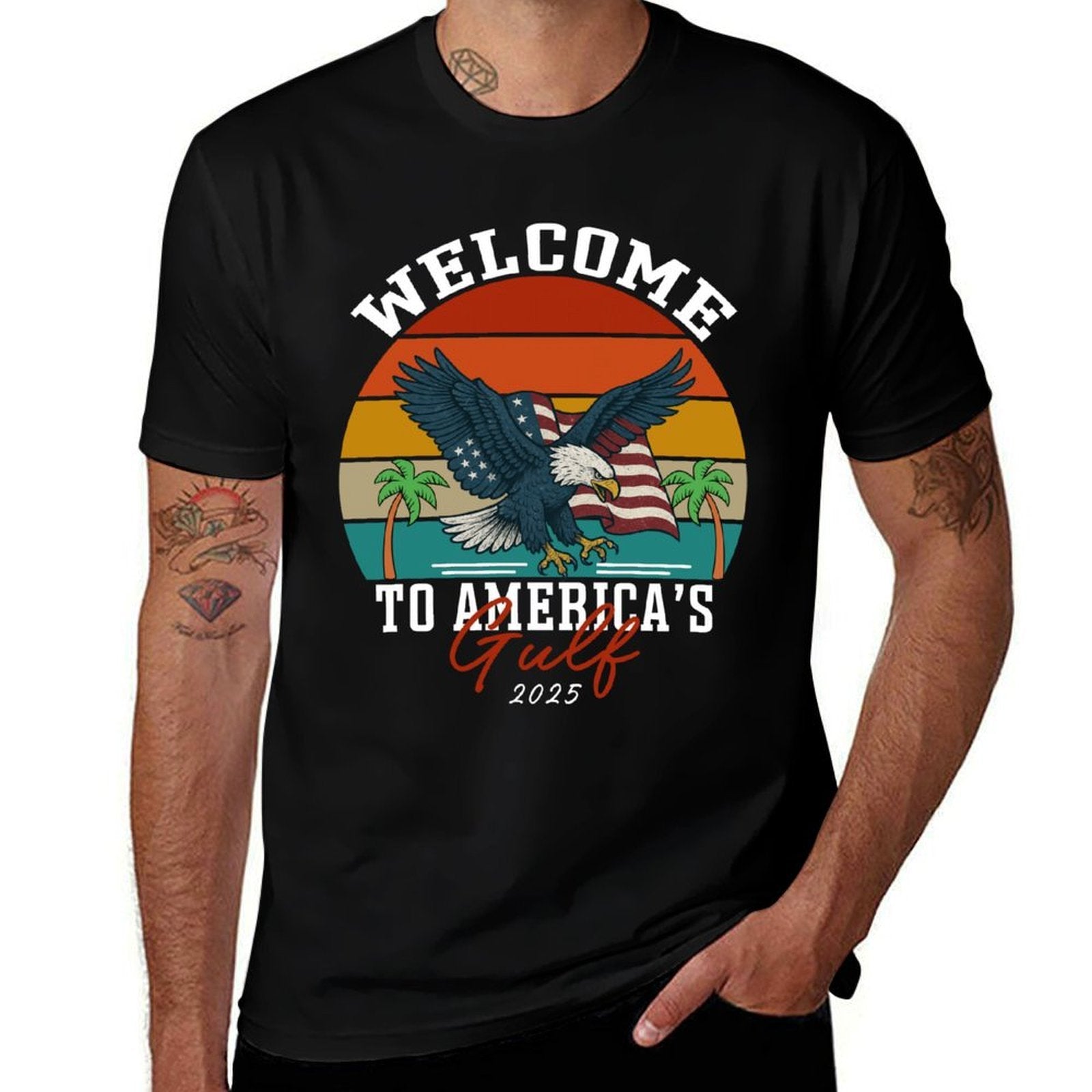 Retro Vintage Welcome To America's Gulf Est 2025  High-quality Stitching T-Shirt