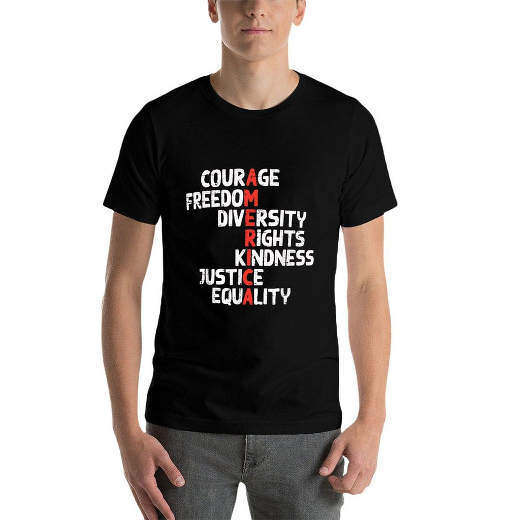 Protest America Courage Freedom Rights Resist Men Women Kids Comfortable T-Shirt