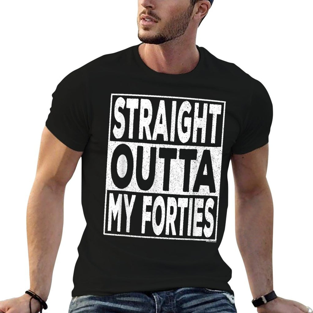 Straight Outta My Forties 40s Funny 50th Birthday Gift  Lightweight T-Shirt