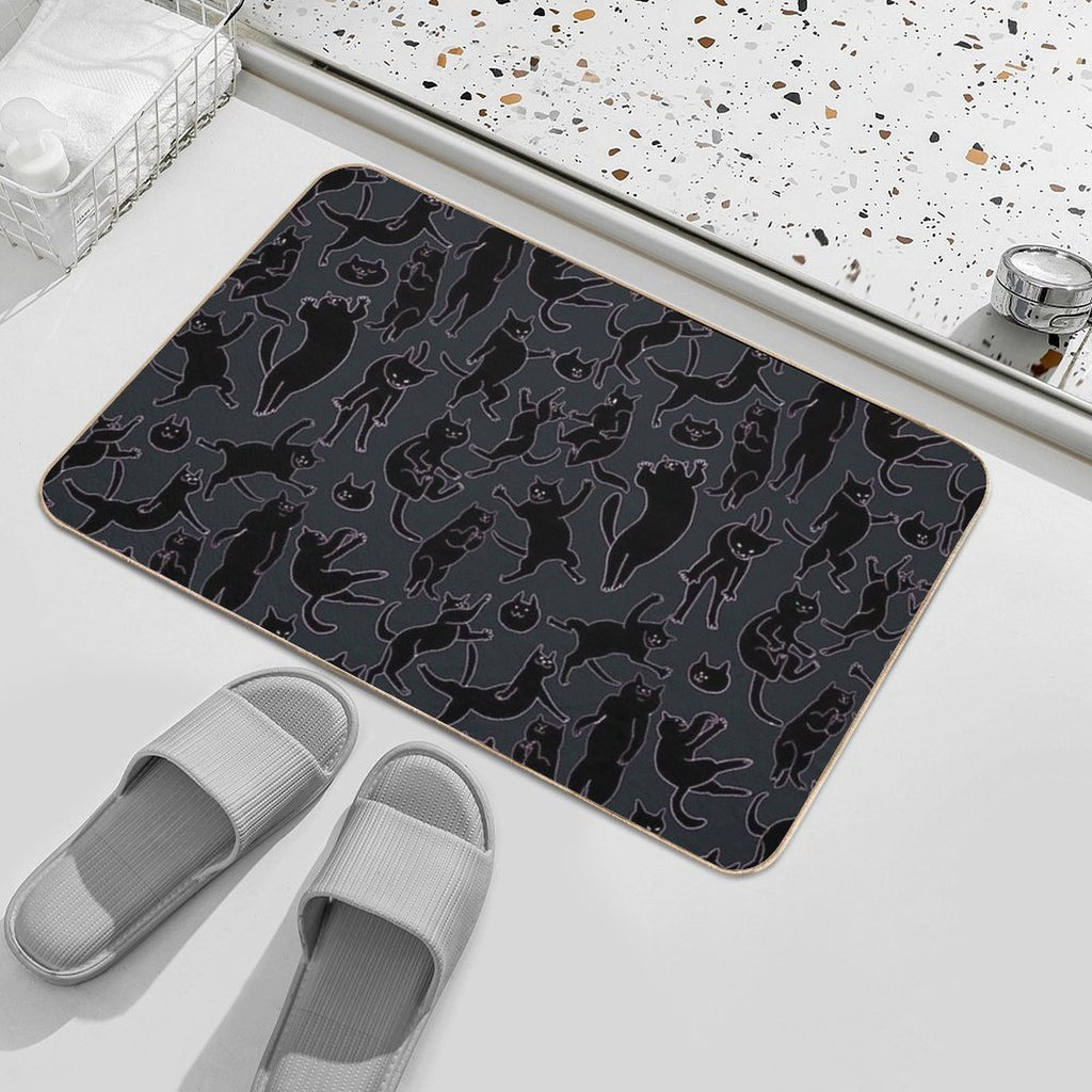 BLACK CATS  Slip-Resistant Bath Mat