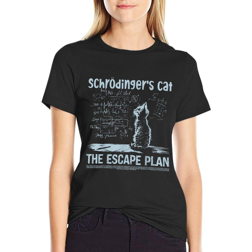Schrödingers Cat The Escape Plan Funny Science Teacher  Graphic-printed T-Shirt