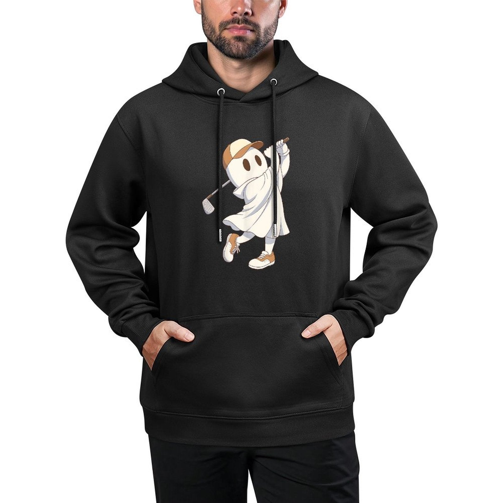Funny Golf Costume Halloween Ghost Playing Graphic Breathable Fabric Hoodie