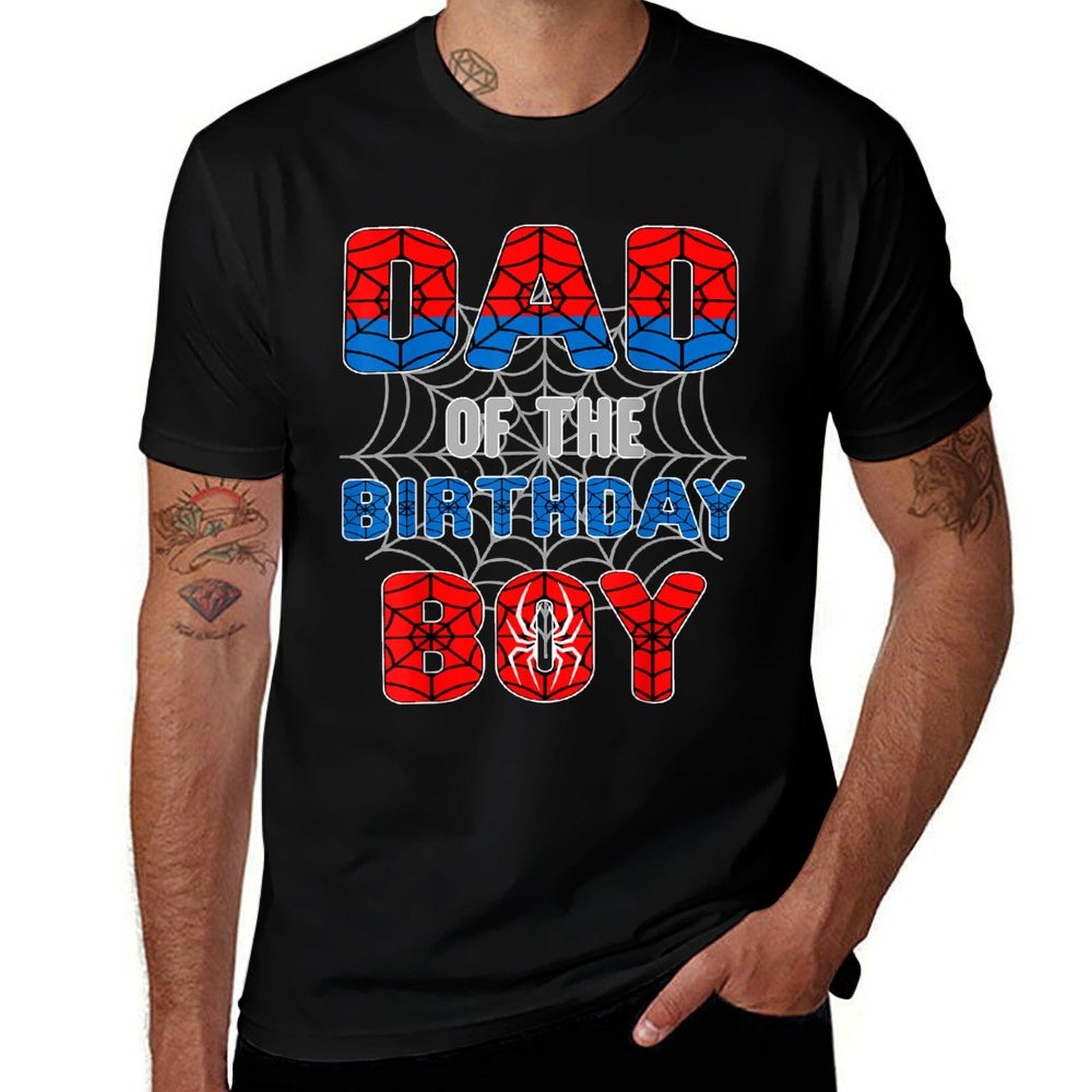 Spider Web Birthday Party Dad of The Birthday Boy  Durable T-Shirt