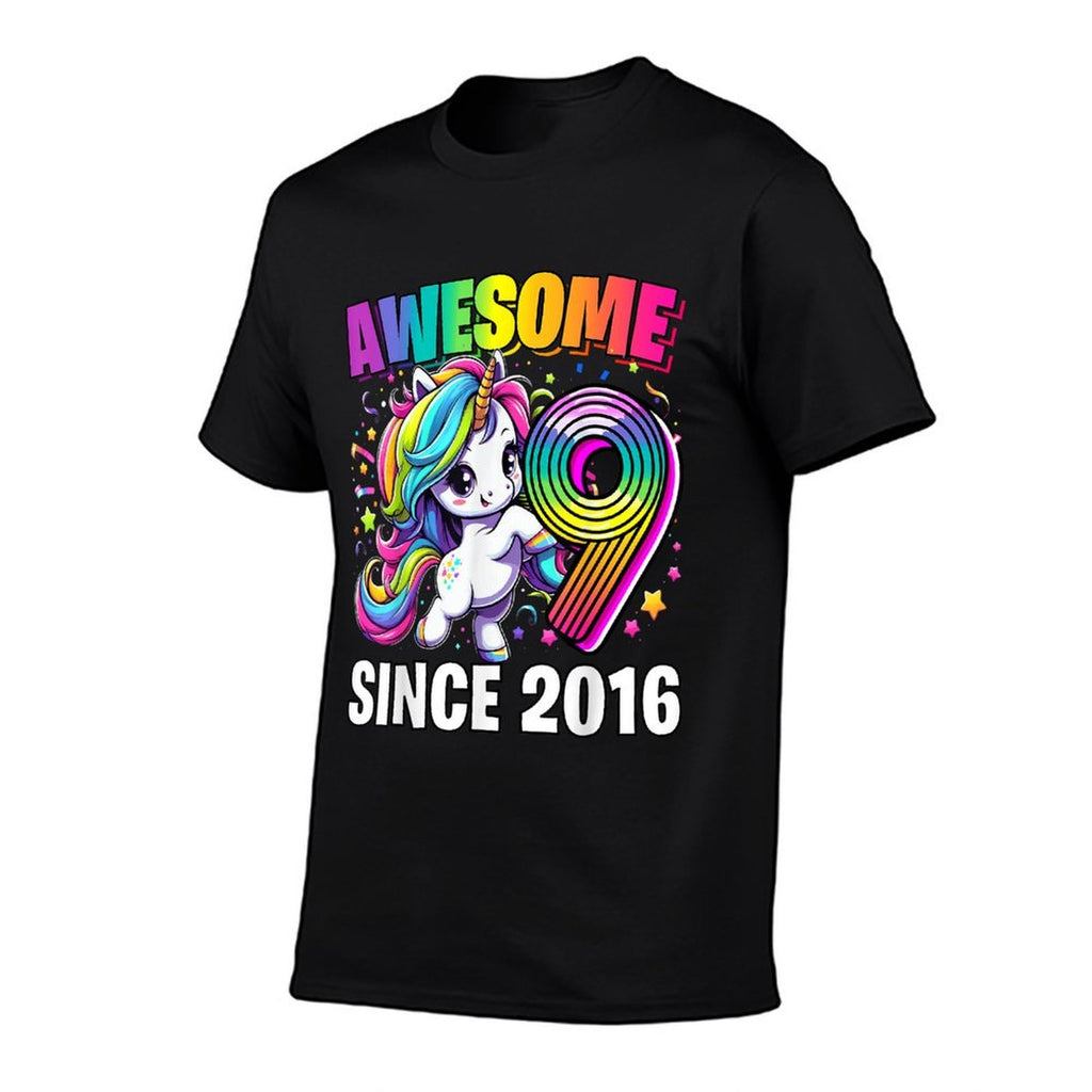Unicorn 9th Birthday 9 Year Old Unicorn Party Girls Outfit  Moisture-wicking T-Shirt
