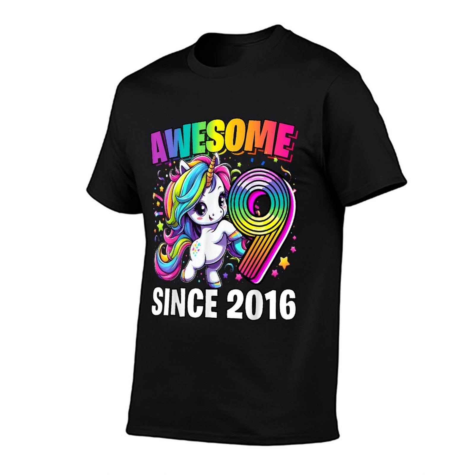 Unicorn 9th Birthday 9 Year Old Unicorn Party Girls Outfit  Moisture-wicking T-Shirt