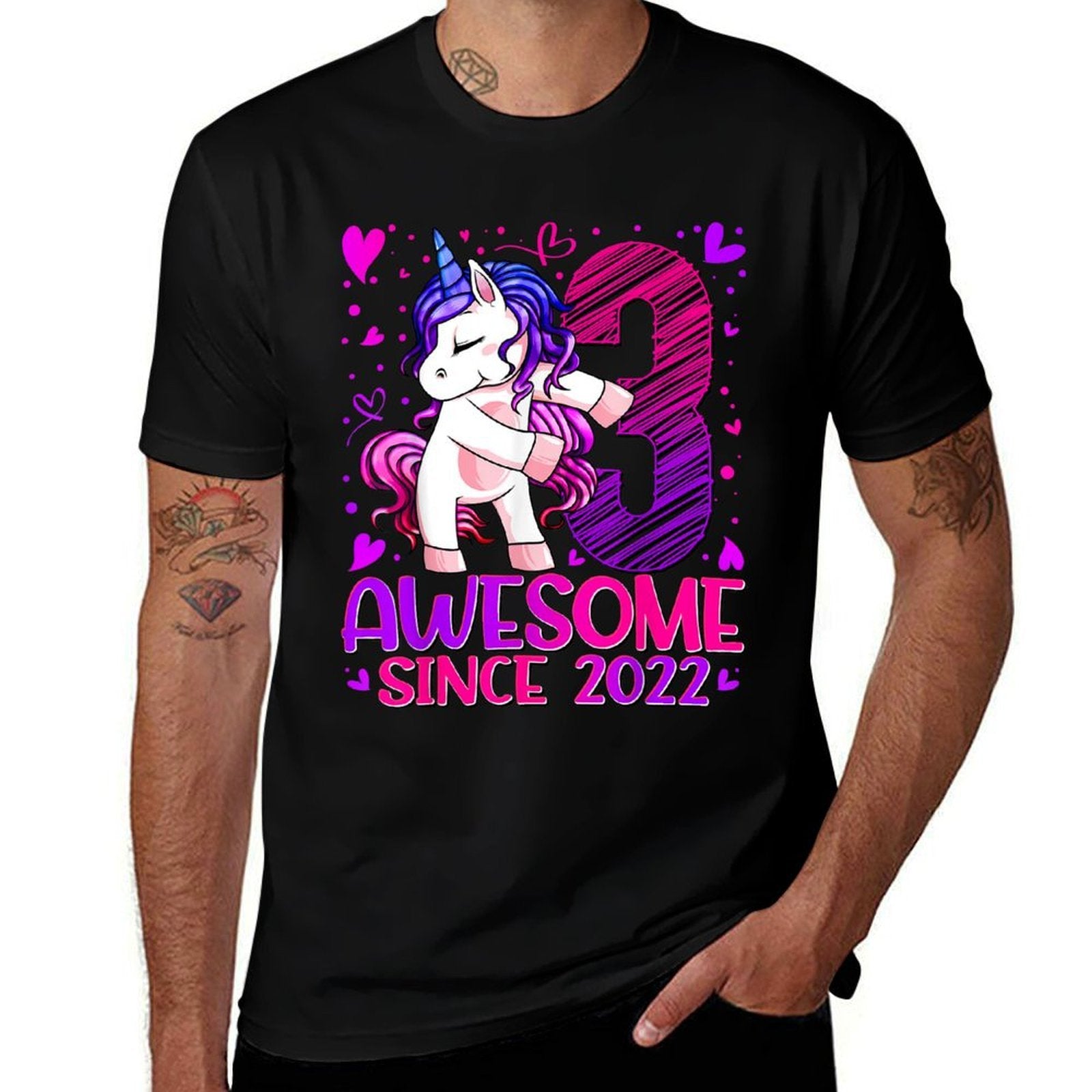 3 Year Old Unicorn Gifts For Girls 3rd Birthday Girl Party  Lightweight T-Shirt