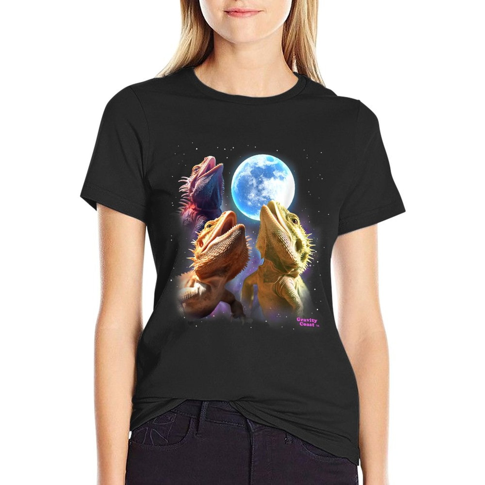 Bearded Dragons Lizards Howling at The Moon Beardies  Classic T-Shirt