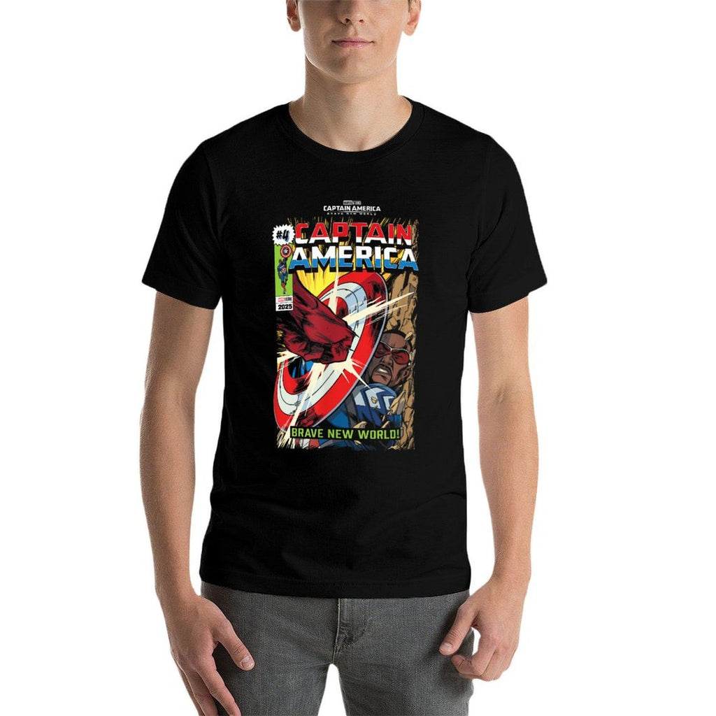 Captain America Brave New World - Comic  Rolled Sleeves T-Shirt