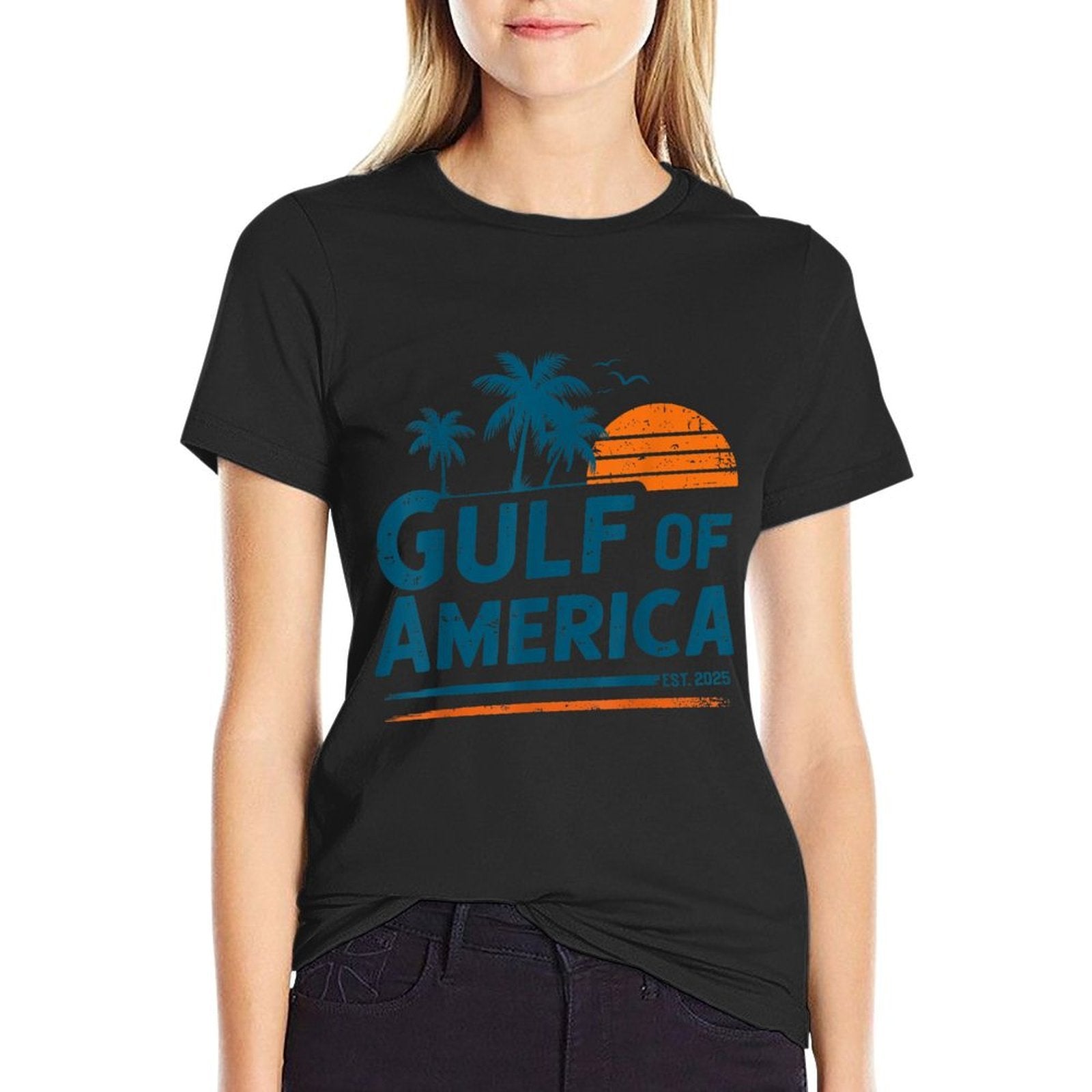Retro Vintage Gulf Of US America 2025 American Gifts  Heathered Texture T-Shirt