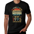 Vintage May 1995 30 Year Old 30Th Birthday Men Women  Rolled Sleeves T-Shirt