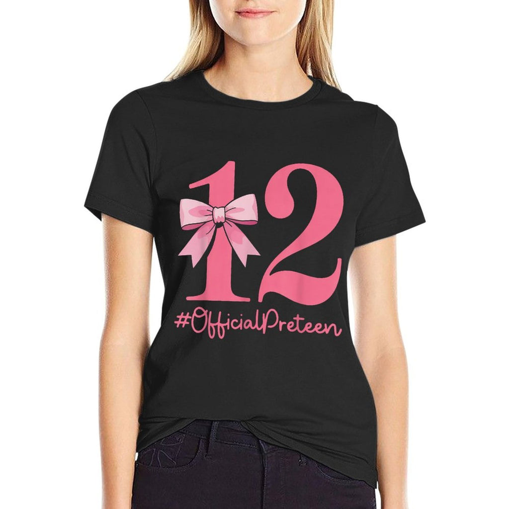 12 Official Pre-Teen 12th Birthday Girl 12 Year Old  Trendy Pattern T-Shirt
