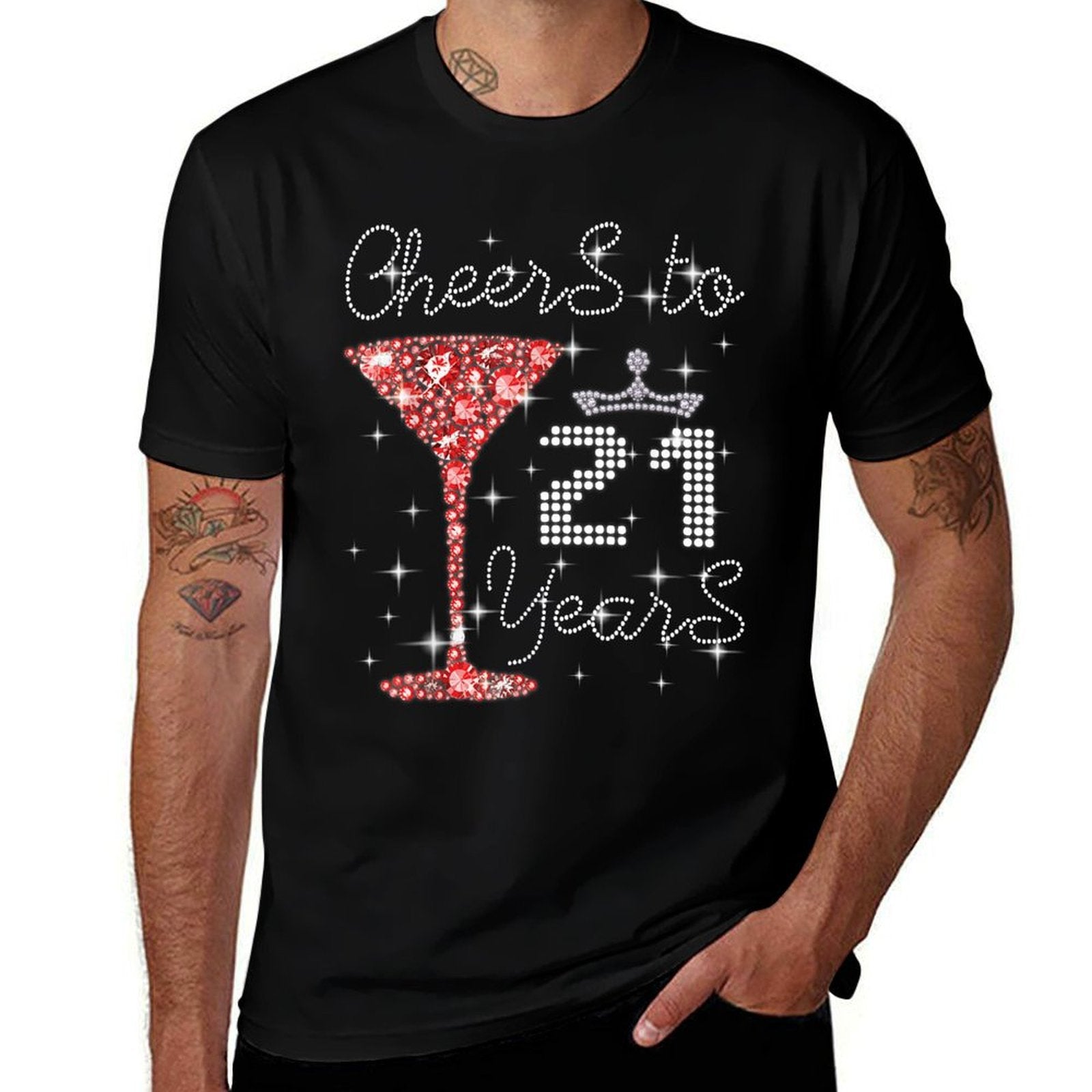Queen Girl Princess Cheers To 21 Years Old Happy Birthday  Odor-resistant T-Shirt