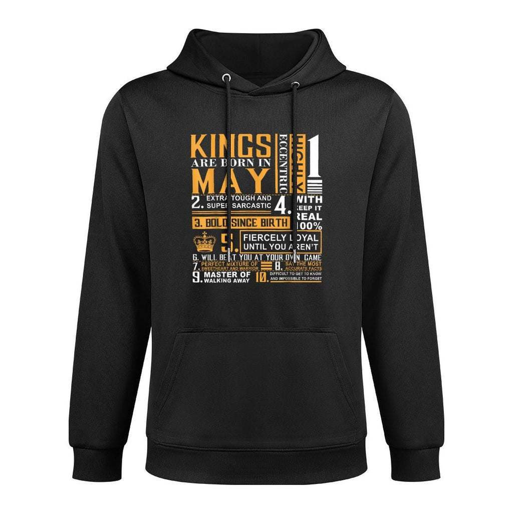 May Birthday Gifts - Kings Are Born In May Shrink-Resistant Hoodie