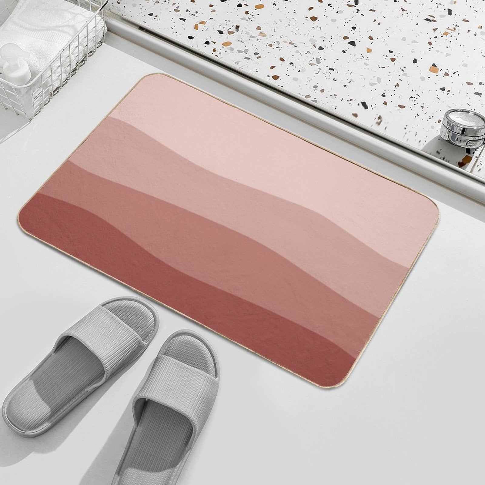 Sangria Color Waves  High-Traffic Bath Mat
