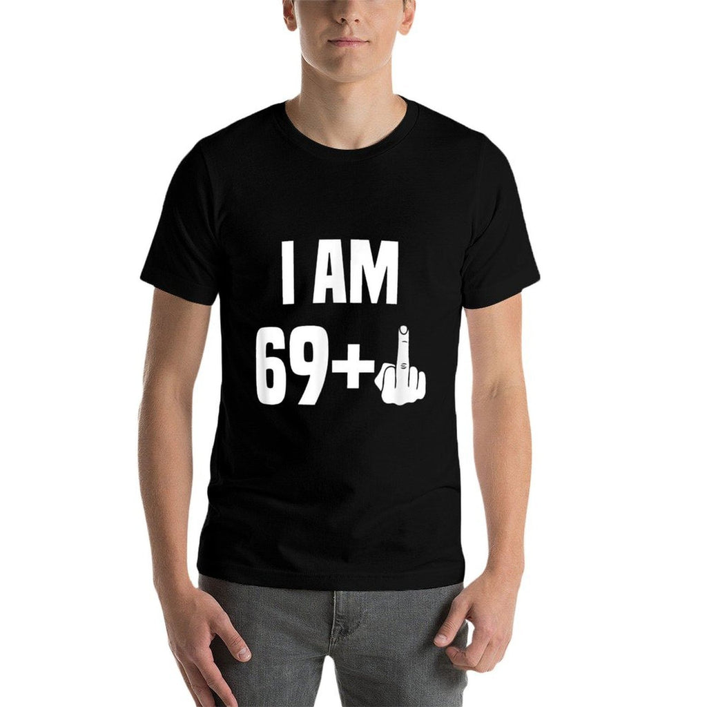70 Birthday Funny 69+1 Saying Gift for 70th Birthday  Heathered Texture T-Shirt