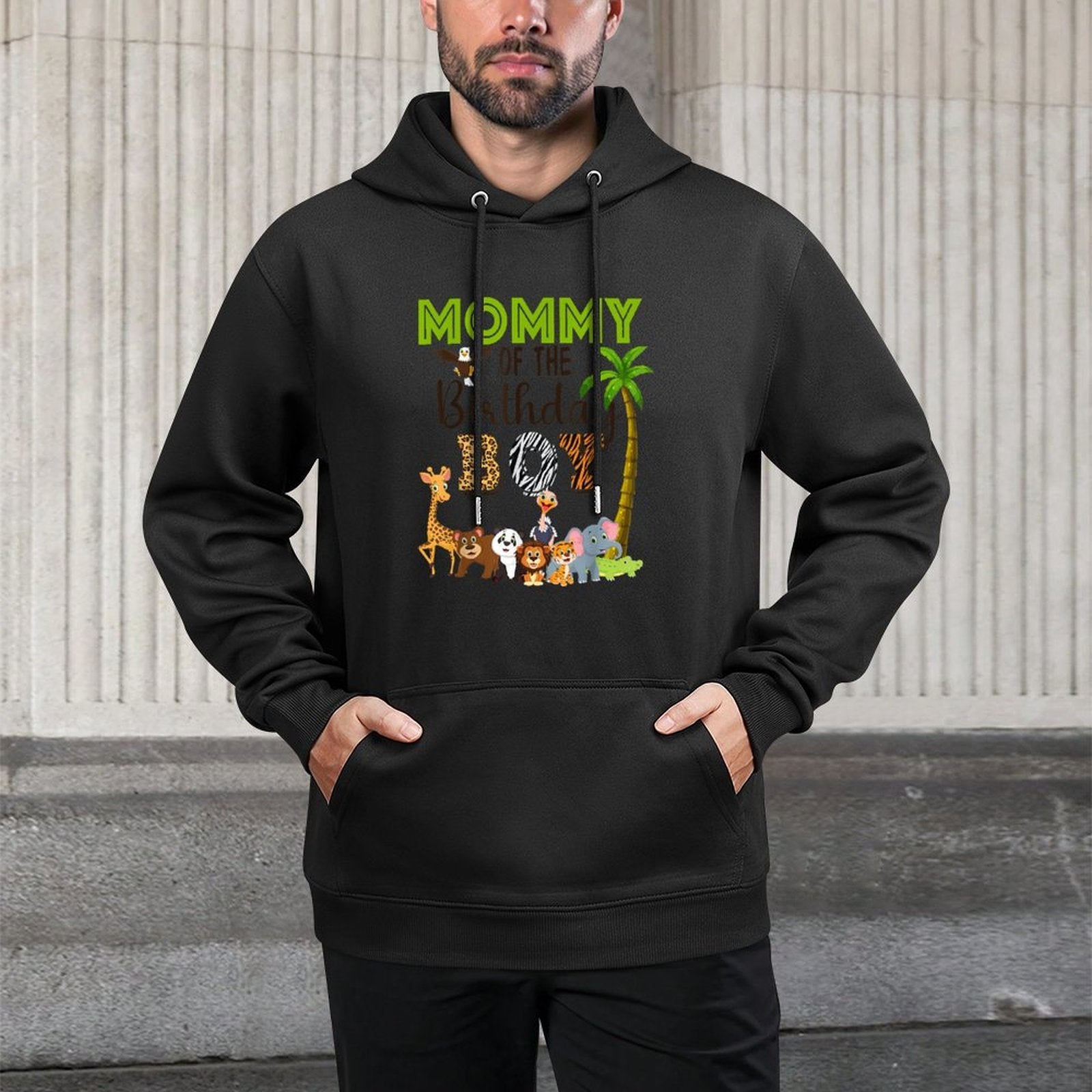 Mommy of The Birthday Boy Wild Zoo Theme Safari Party Casual Wear Hoodie