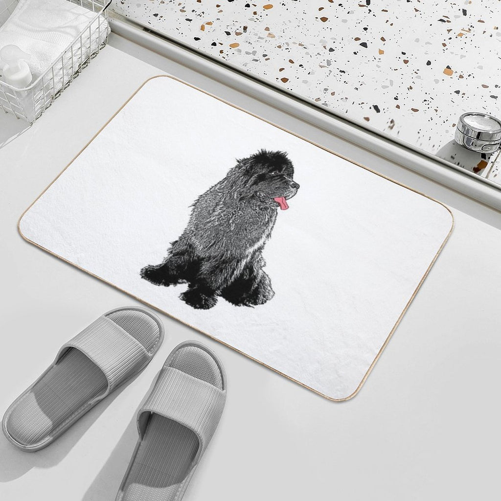 Grunge Newfie  Rapid-Drying Bath Mat