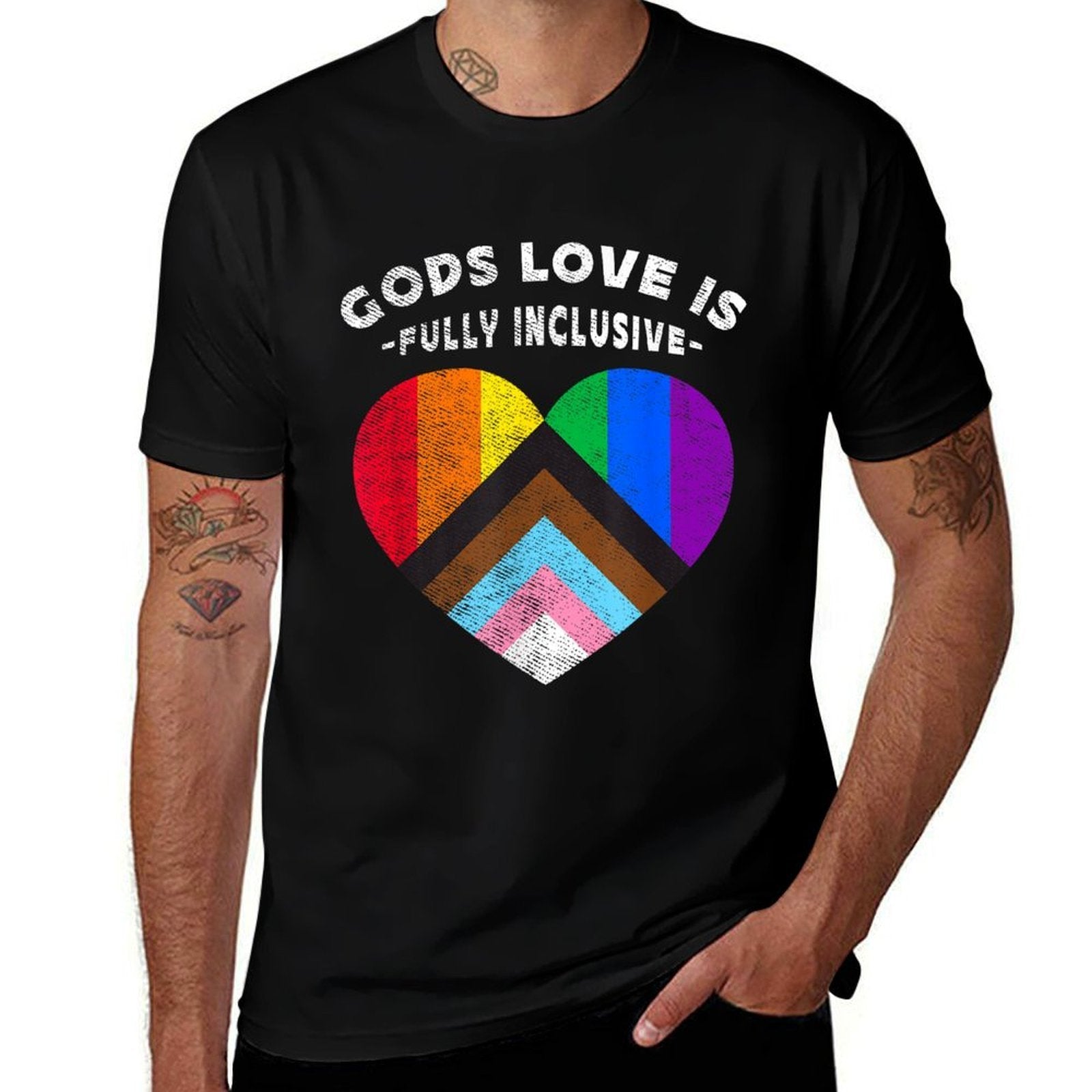 Gods Love Is Fully Inclusive Christian Gay Lesbian LGBT  Polyester Blend T-Shirt