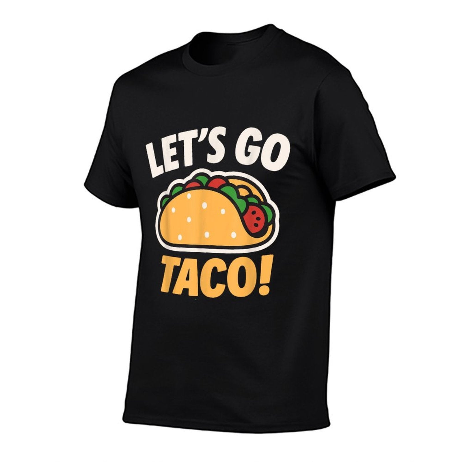 Funny Lets Go Taco  Ribbed Collar T-Shirt