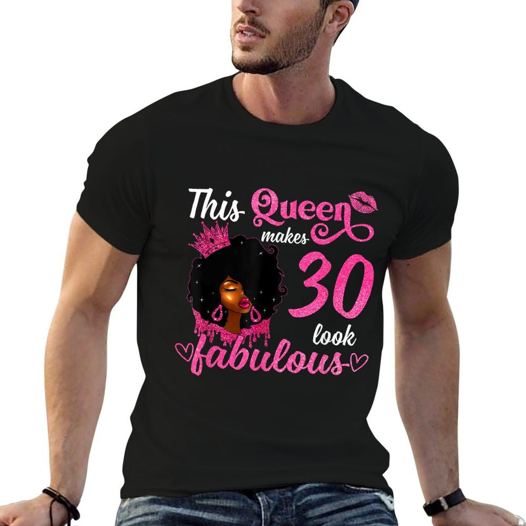 This Queen Makes 30 Look Fabulous 30th Birthday Queen Afro  Slim-fit Cut T-Shirt