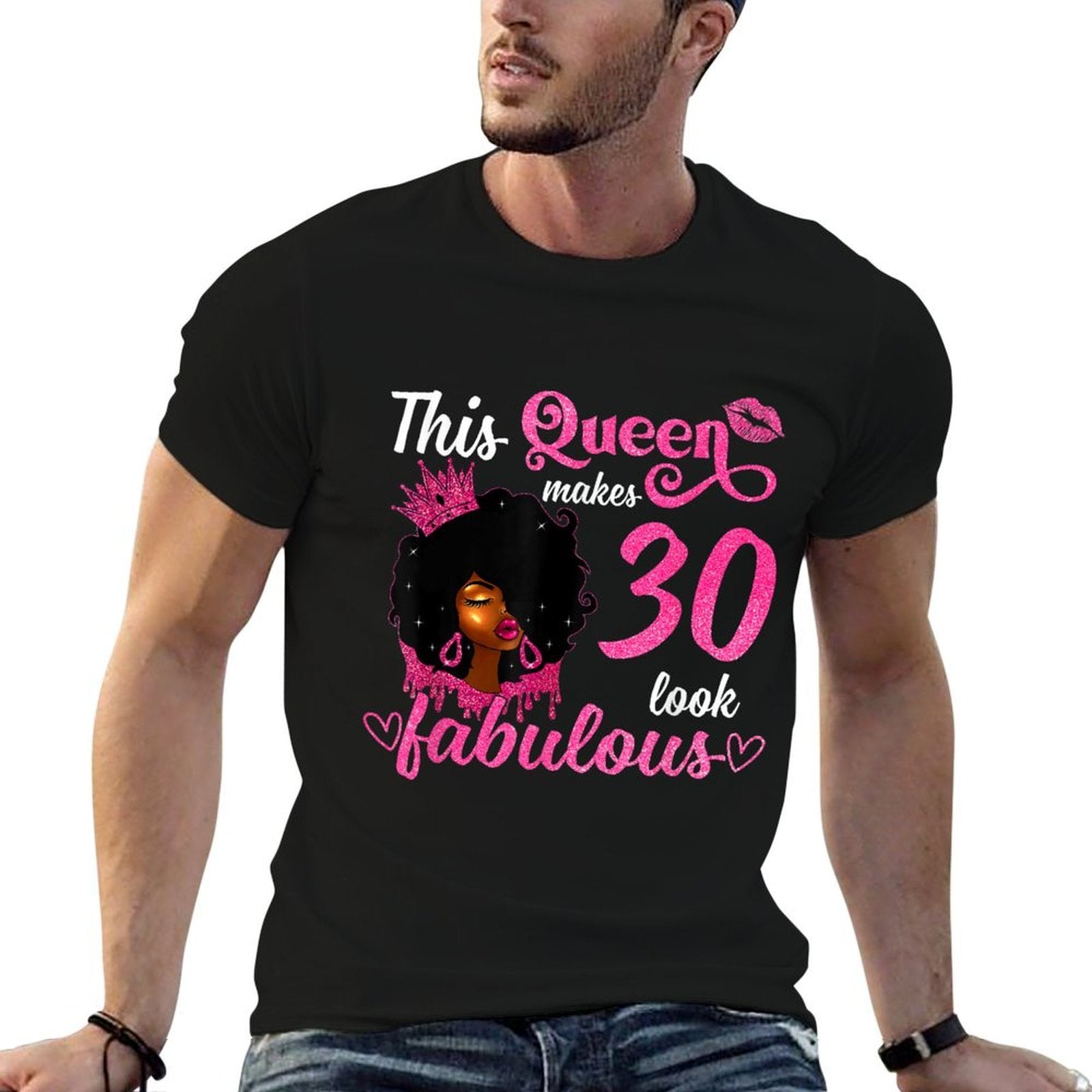 This Queen Makes 30 Look Fabulous 30th Birthday Queen Afro  Slim-fit Cut T-Shirt