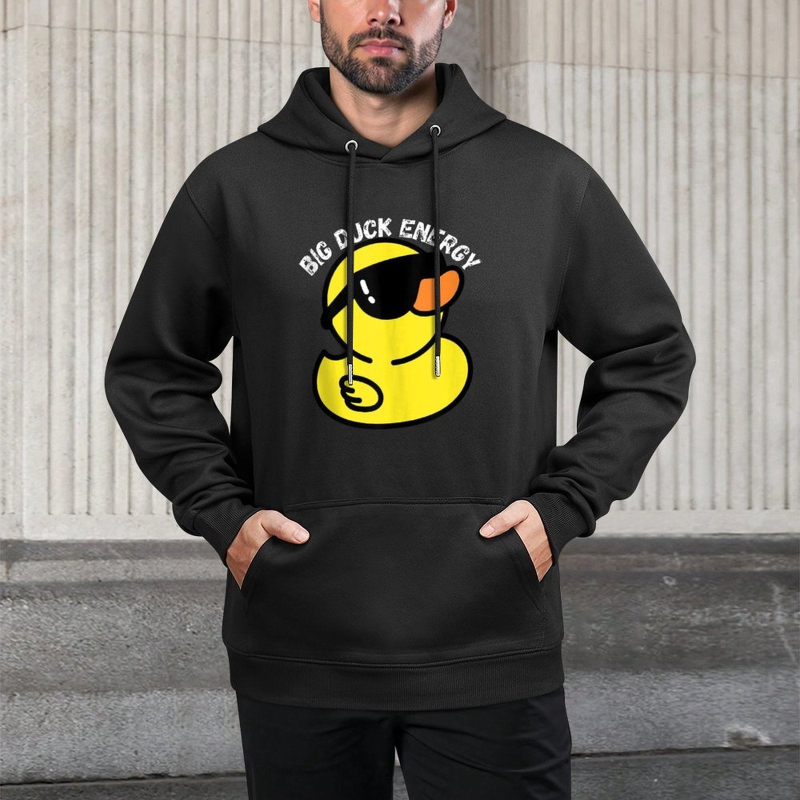 Big Duck Energy  Funny Rubber Ducky Apparel Kangaroo Pocket Hoodie