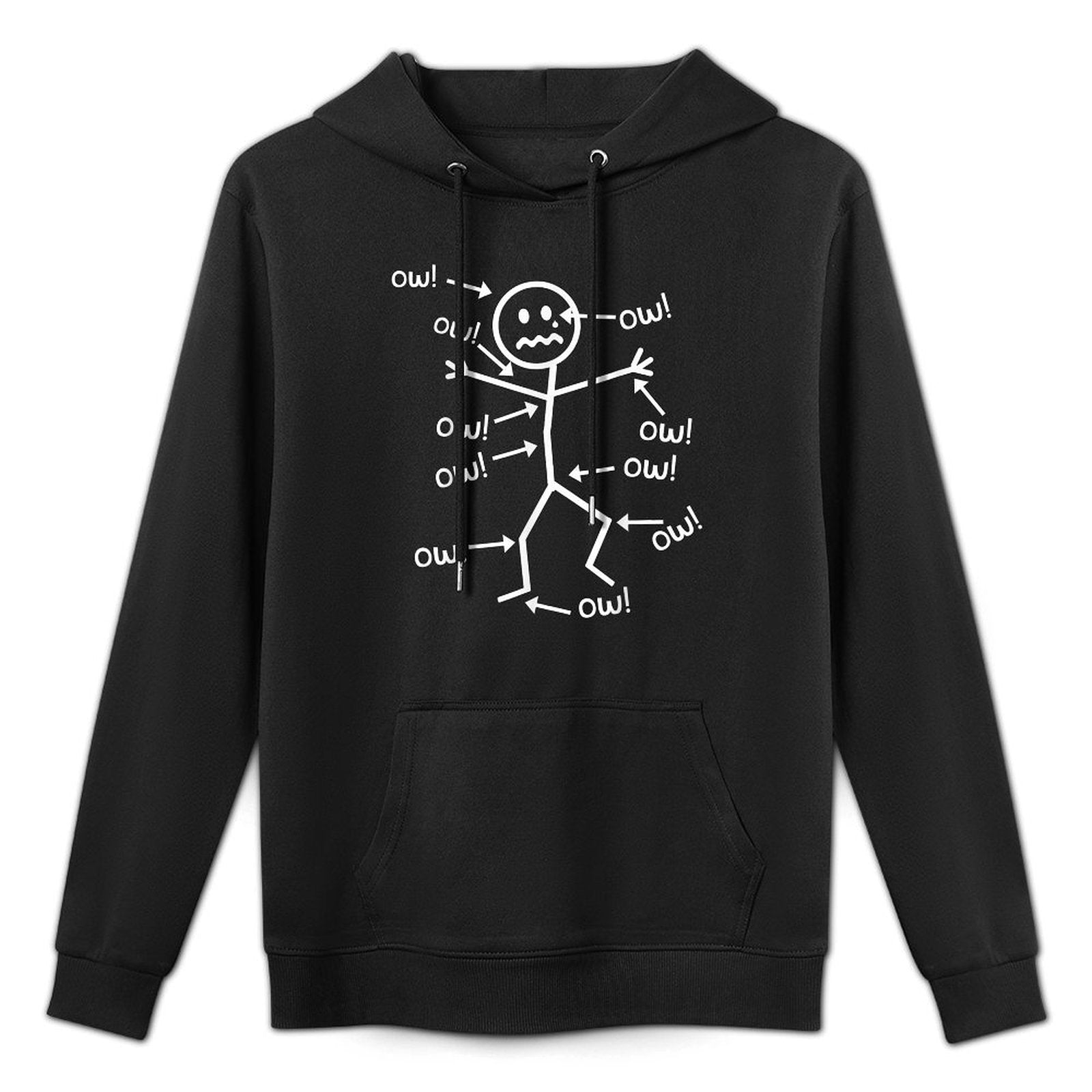 Ow Ow Ow - Funny Chronic Pain Awareness Adjustable Hood Hoodie