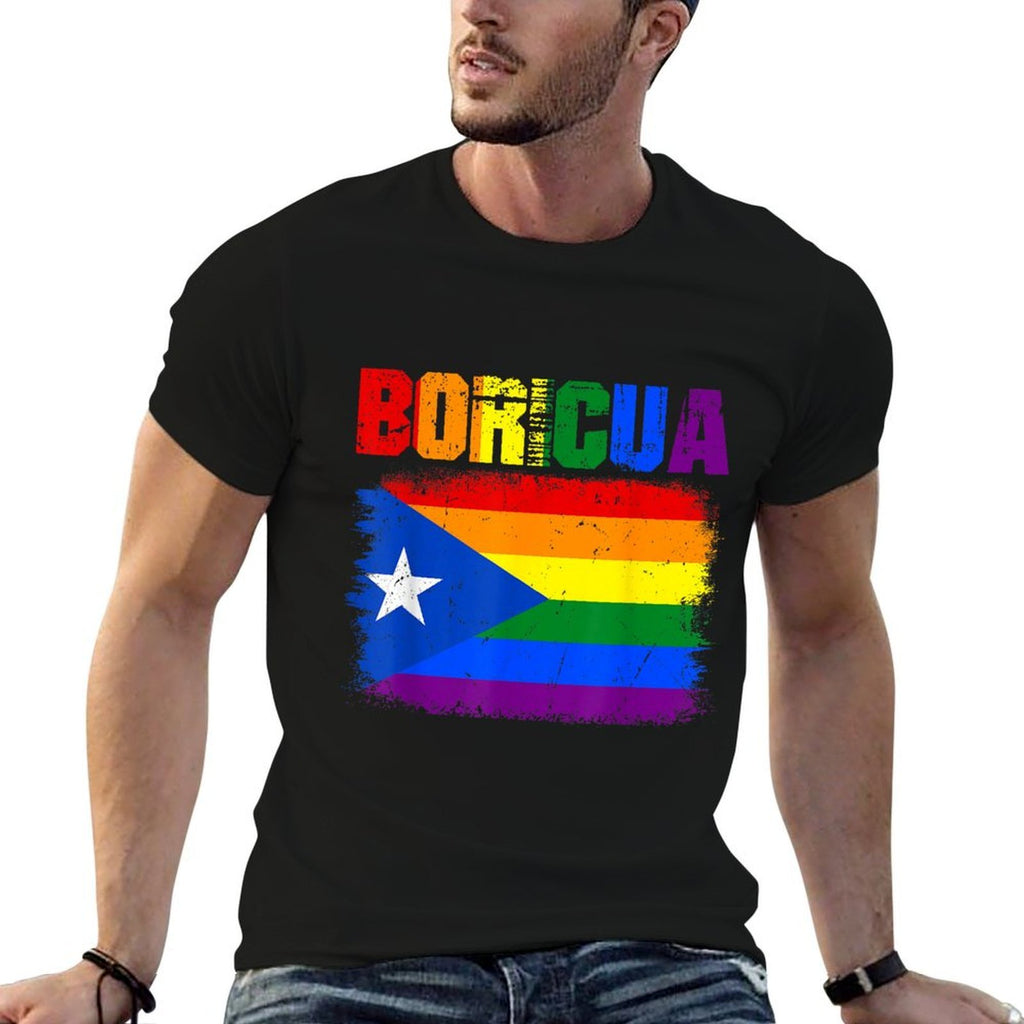 Retro Boricua Gay LGBTQ Pride Ally Puerto Rican Rainbow Comfortable T-Shirt
