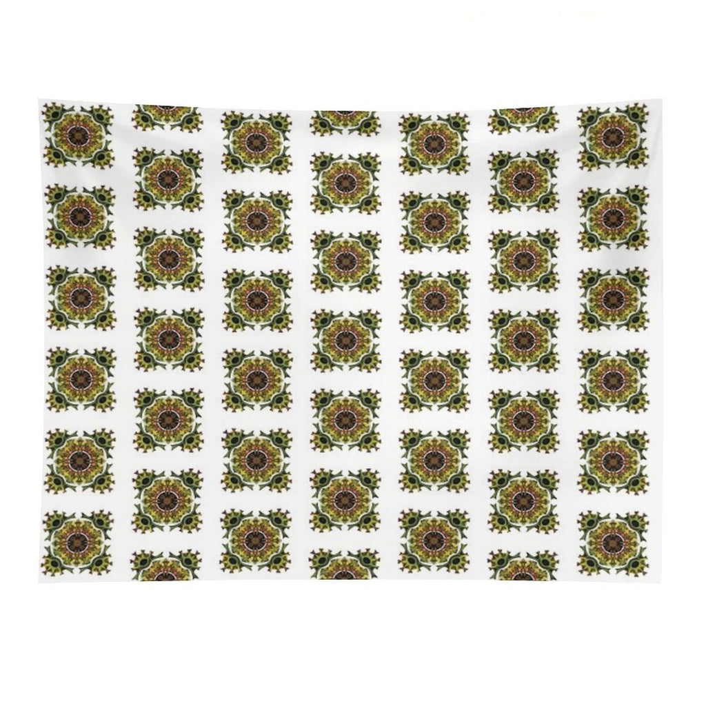 Green Organic Plant Pattern Tapestry