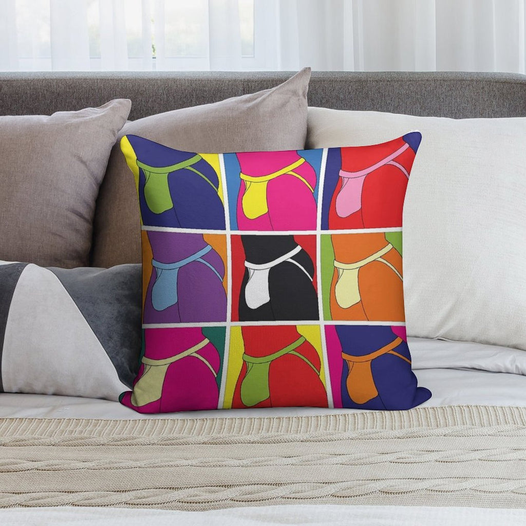 Pop Art Jockstrap Fantasy Nine Soft Ultra-Soft Texture Throw Pillow