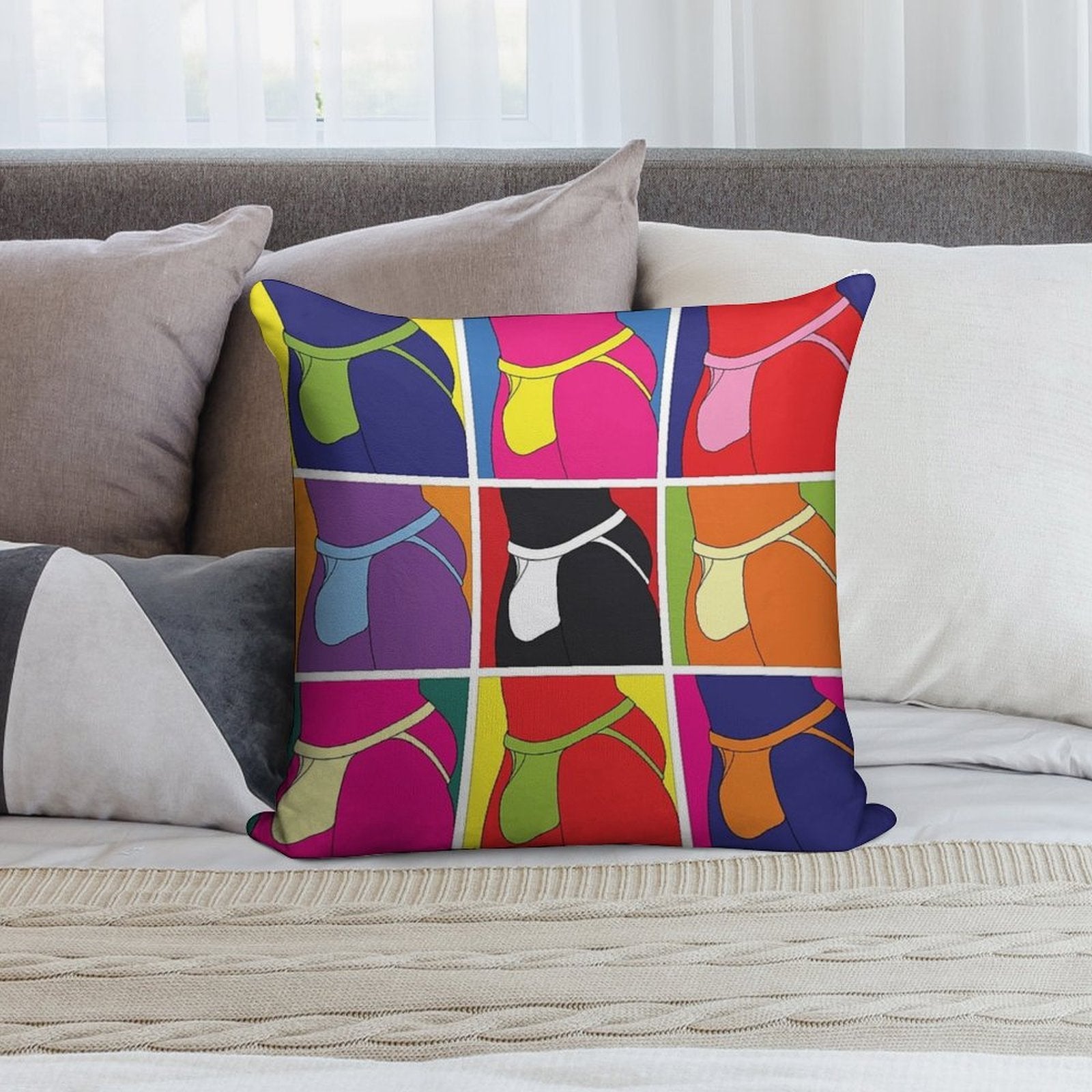 Pop Art Jockstrap Fantasy Nine Soft Ultra-Soft Texture Throw Pillow