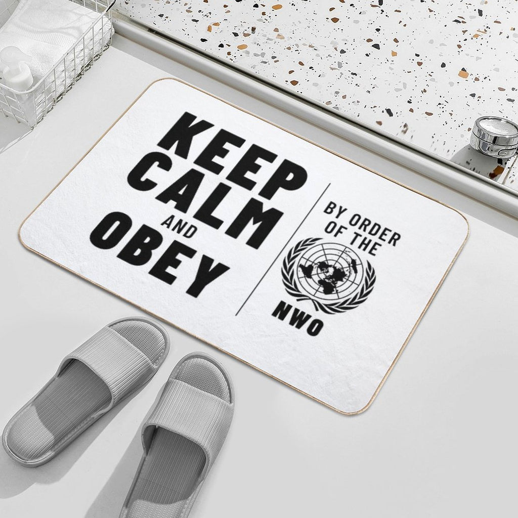 KEEP CALM AND OBEY NWO OBEY Inspired by The Movie THEY LIVE Starring Roddy Piper  Slip-Resistant Bath Mat