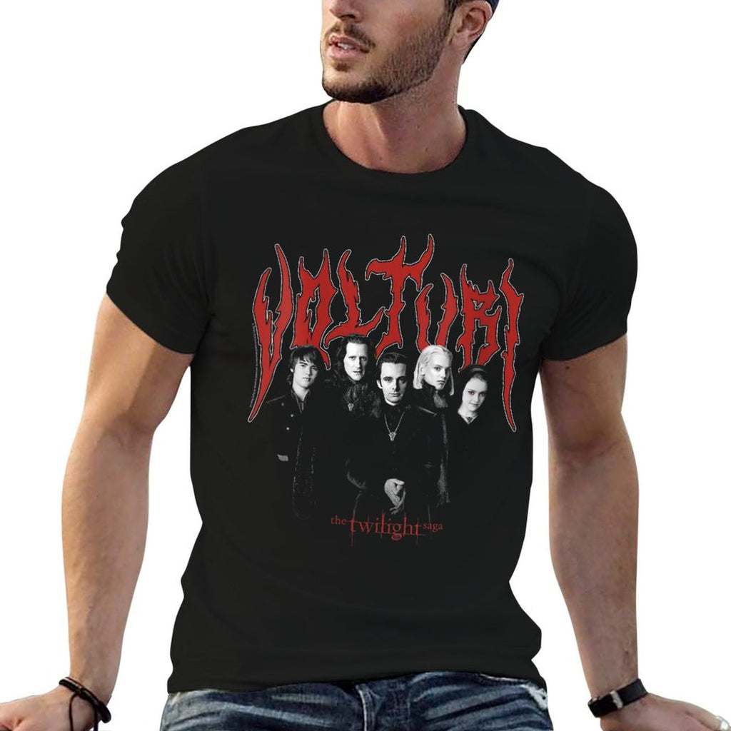 Womens Twilight Saga Heavy Metal Volturi Group Photo Movie  High-quality Stitching T-Shirt