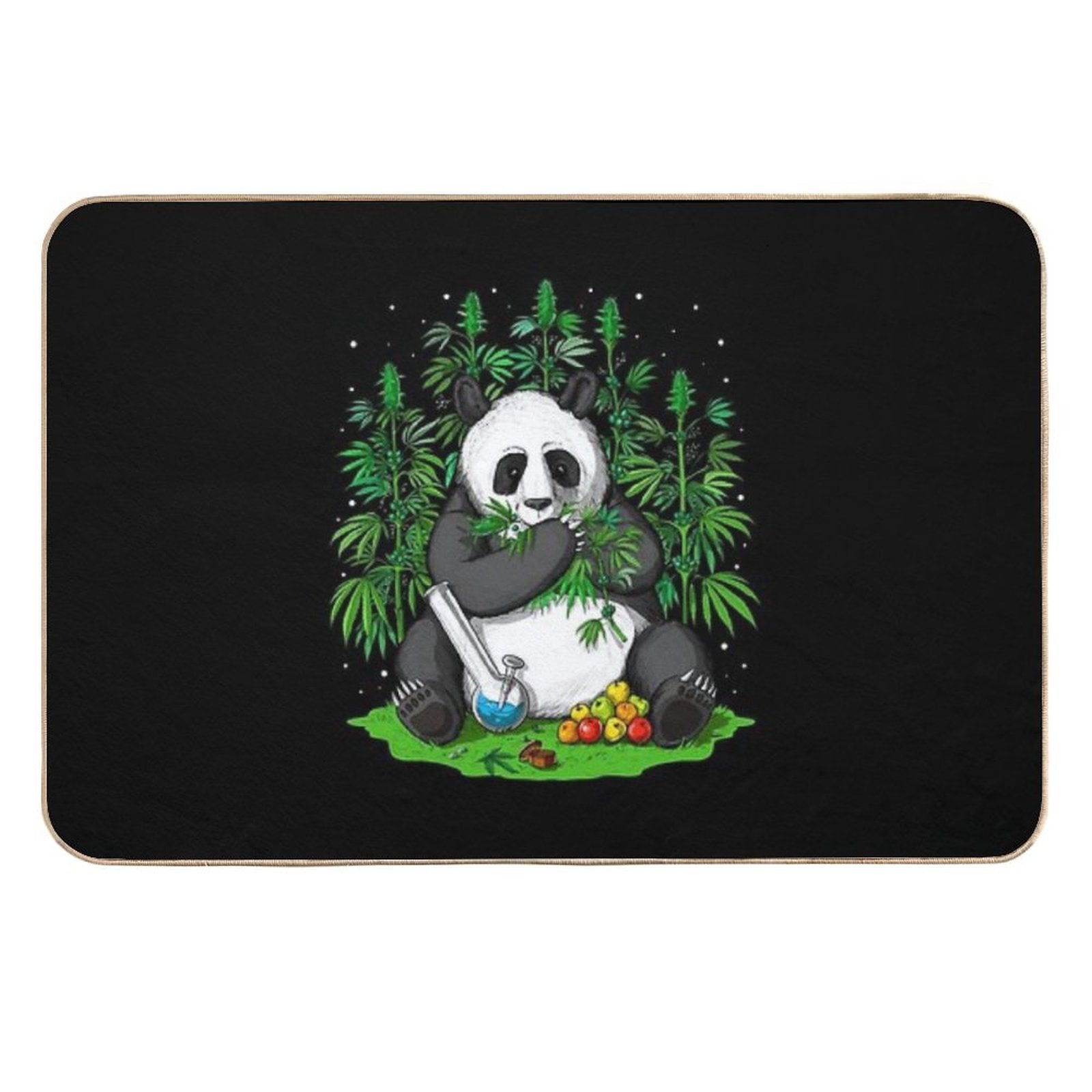 Panda Hippie Stoner  Stain-Proof Bath Mat