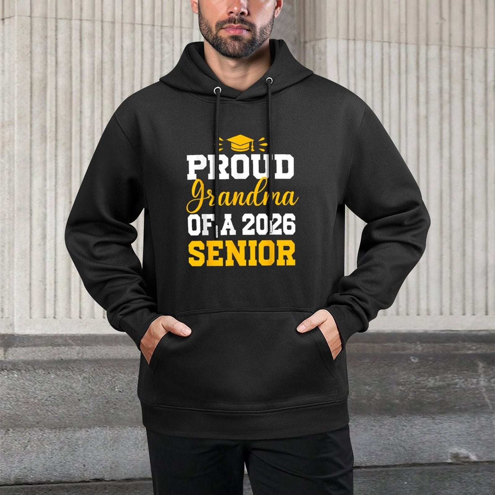 Senior Grandma Class of 2026 Graduation College Graduate Machine Washable Hoodie