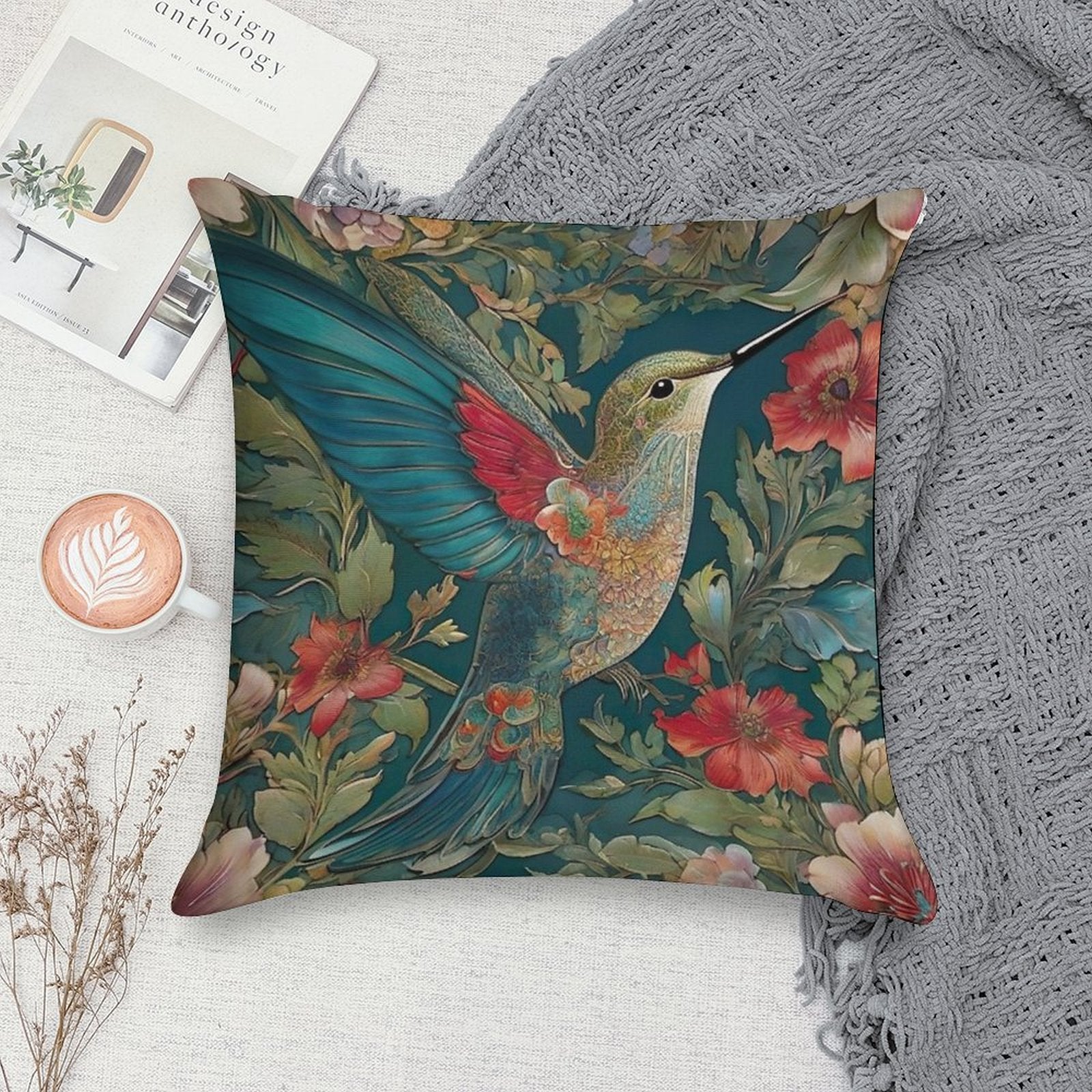 William Morris Hummingbird Artistry Soft Multiple Sizes Throw Pillow