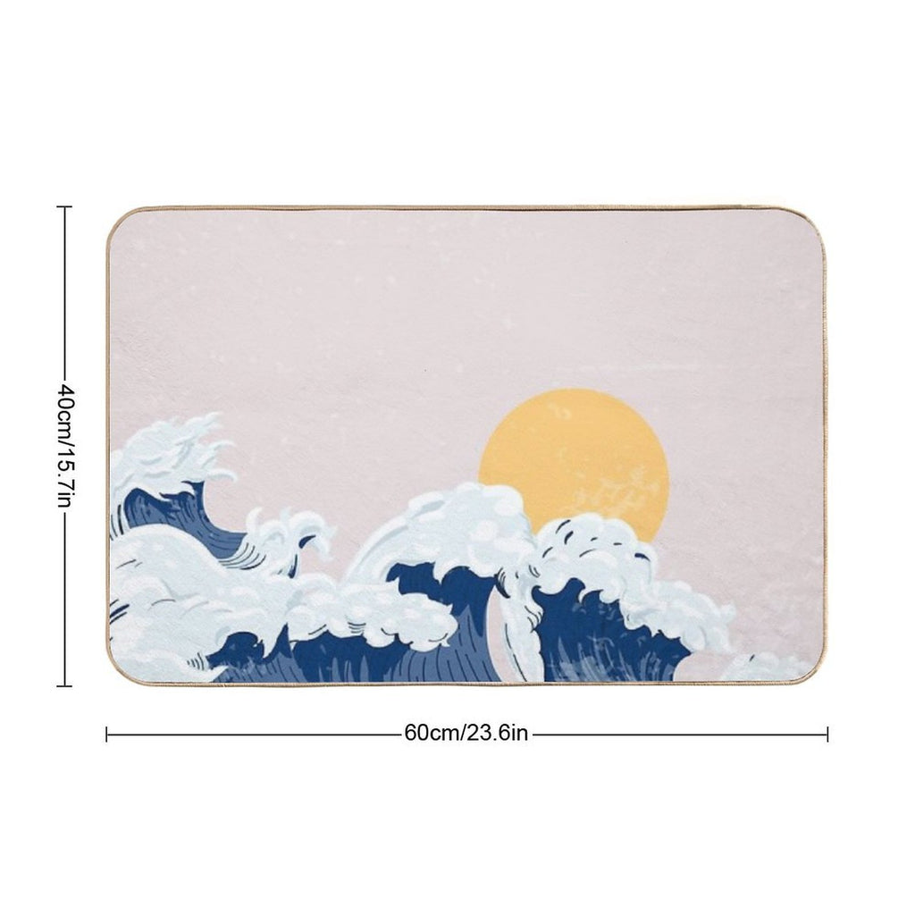 Ocean Waves  Absorbent Bath Mat
