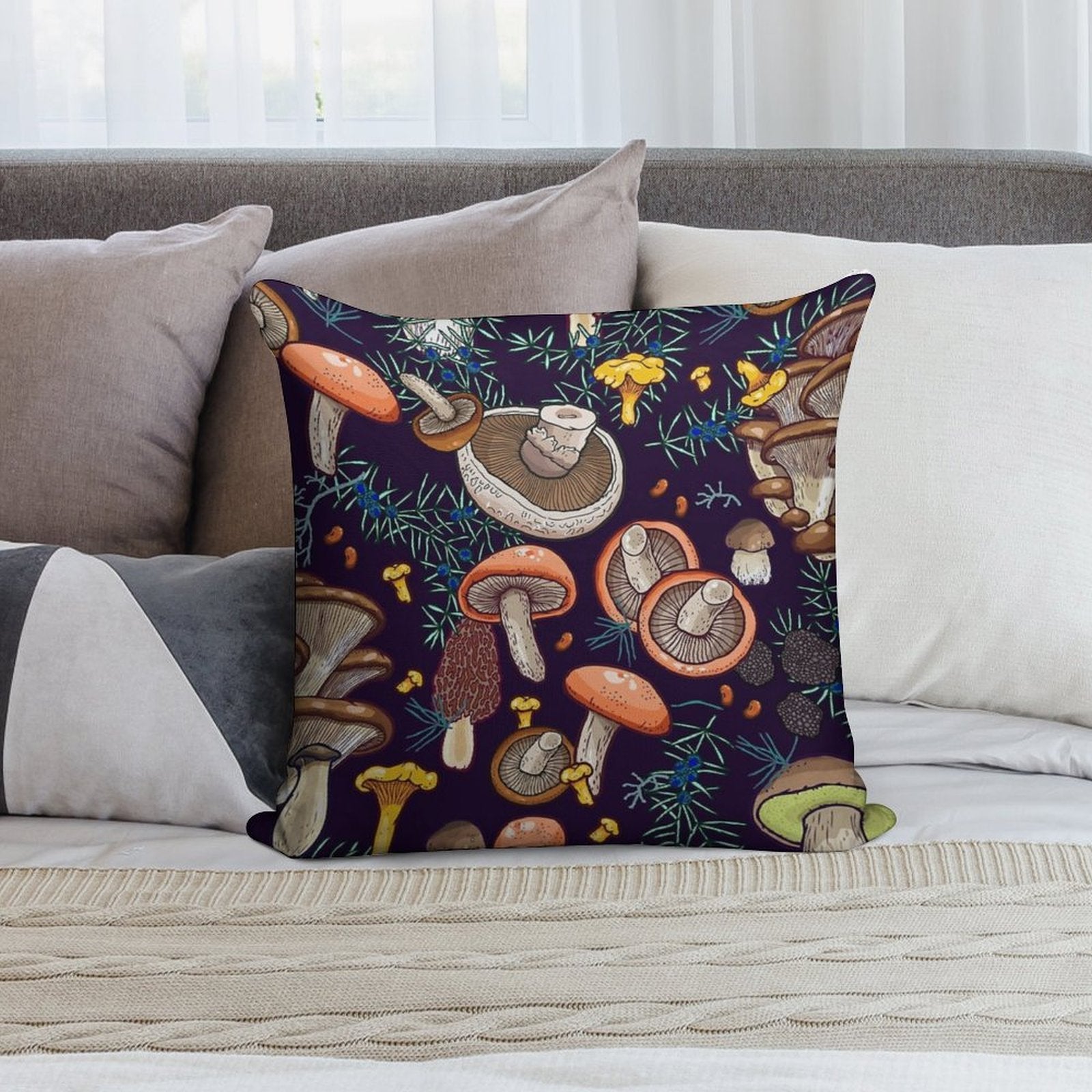 Dark Dream Forest Soft Washable Throw Pillow