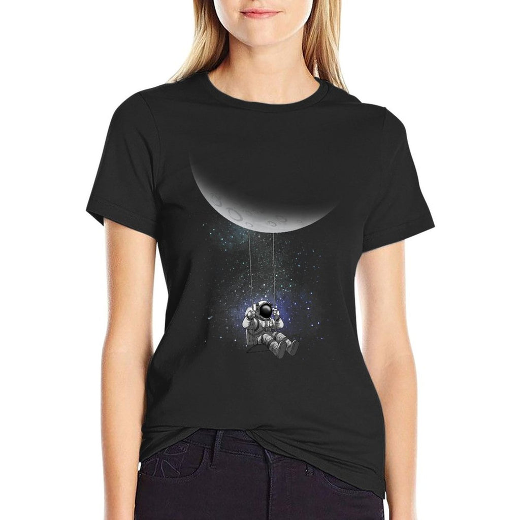 Space Themed For Men Women Outer Space Moon Galaxy Astronaut  Trendy Pattern T-Shirt