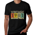 Vintage 1981 40th Birthday Gift Men Women 40 Years Old  Ribbed Collar T-Shirt