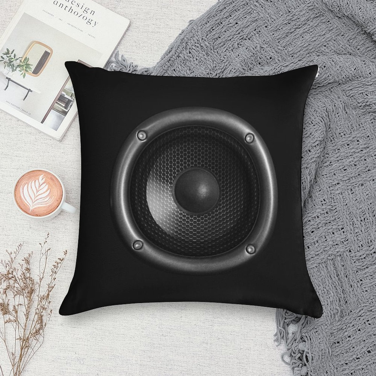 Music Speaker Soft High-Density Material Throw Pillow
