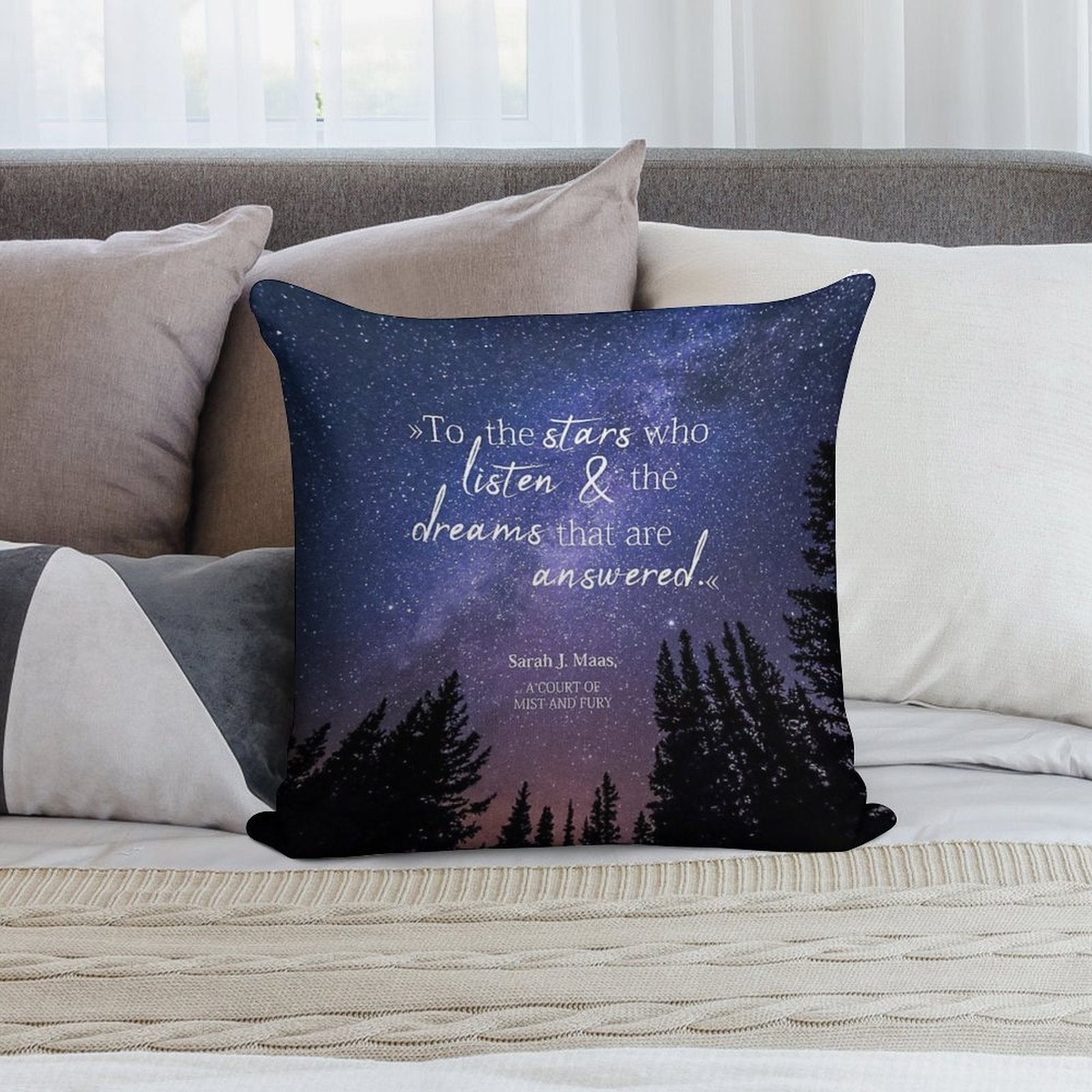 To The Stars Who Listen And The Dreams That Are Answered Soft Anti-Pilling Throw Pillow