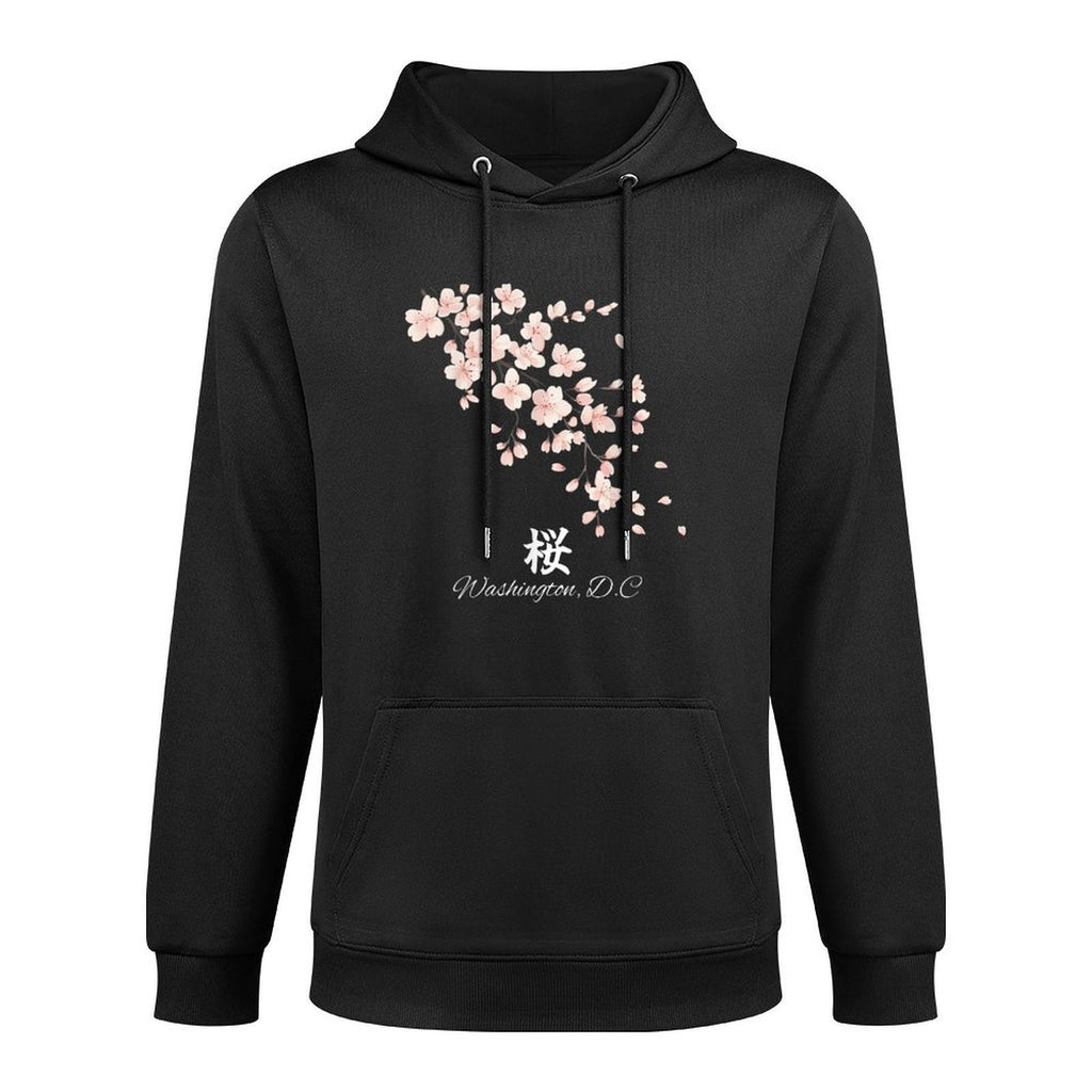 Cherry Blossom Festival Japanese Cherry Blossom Aesthetics with Kanji Relaxed Fit Hoodie