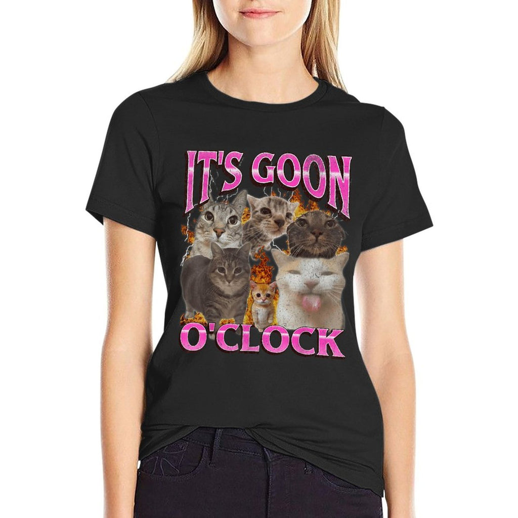 Gooning Oclock Funny Cat Meme Bootleg Graphic for Men Women  Tagless Design T-Shirt