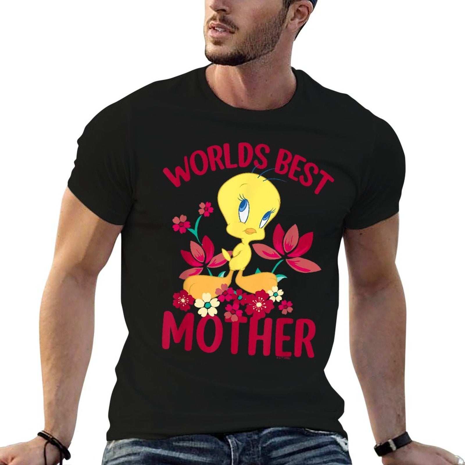 Looney Tunes Mother's Day Tweety Worlds Best Mom  Durable T-Shirt