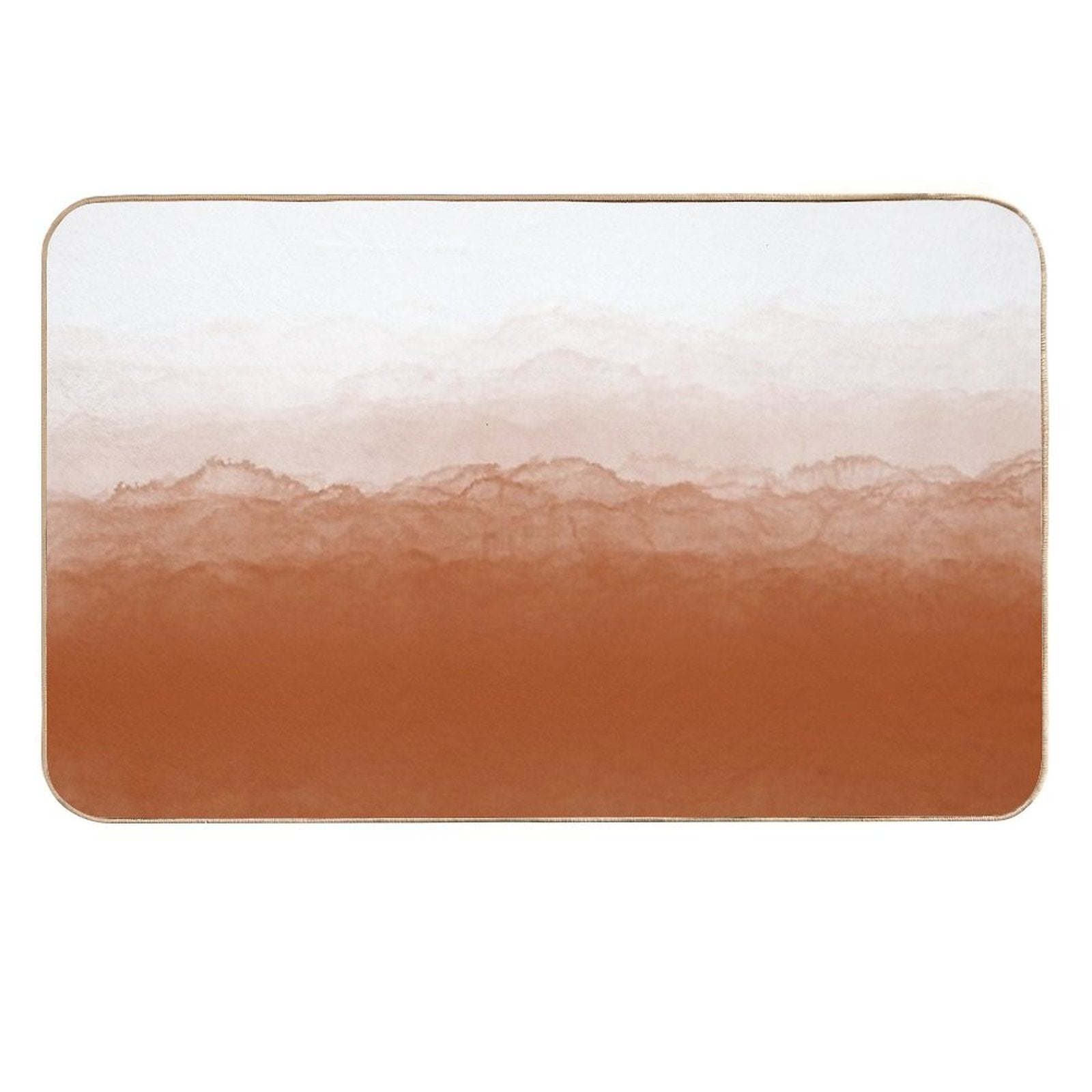 Abstract Watercolor Ombre (burnt Orangewhite)  Pet-Safe Bath Mat