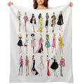 Vintage Doll Illustrations Eco-conscious Throw Blanket