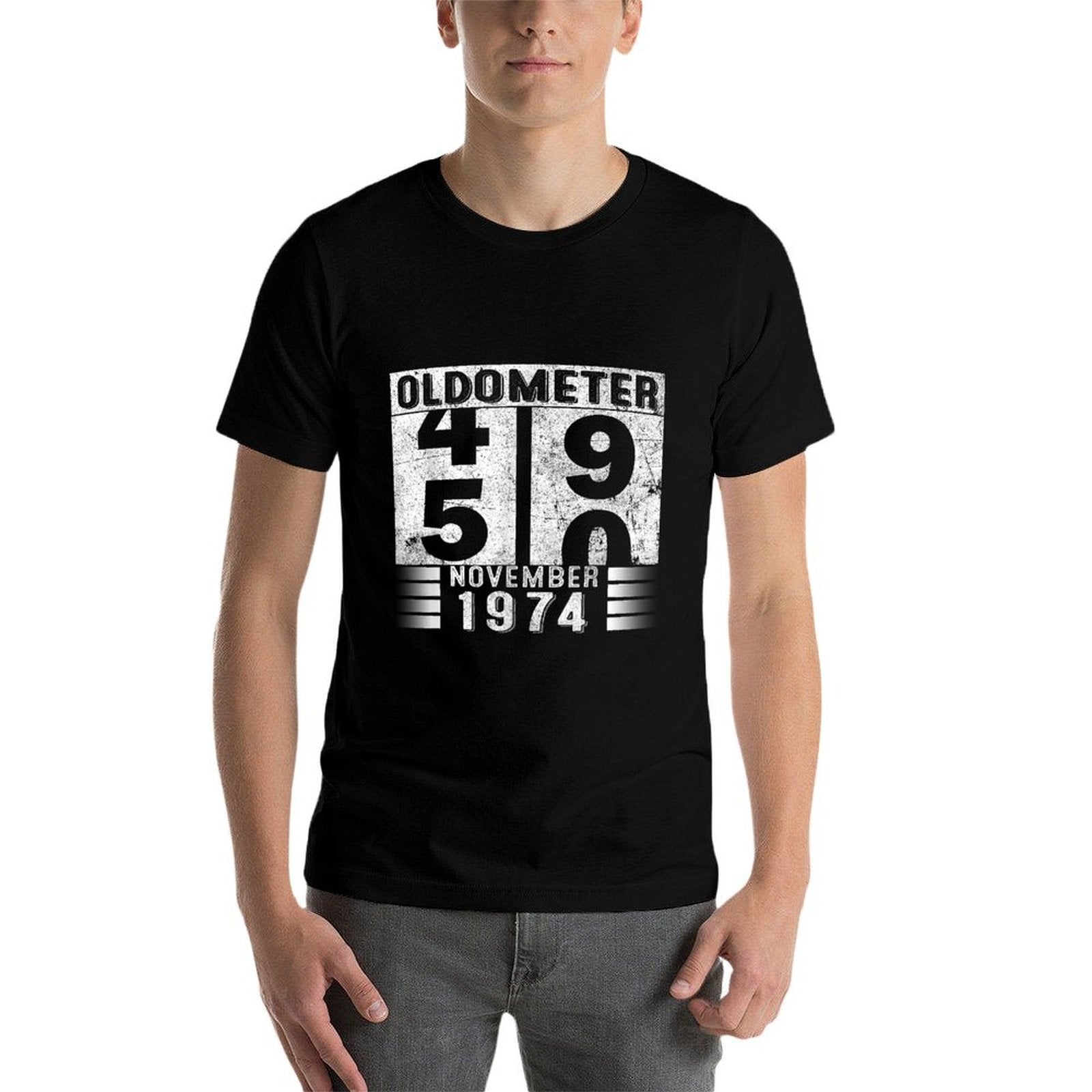 Oldometer 49-50 Born In November 1974 Funny 50th Birthday  Durable T-Shirt