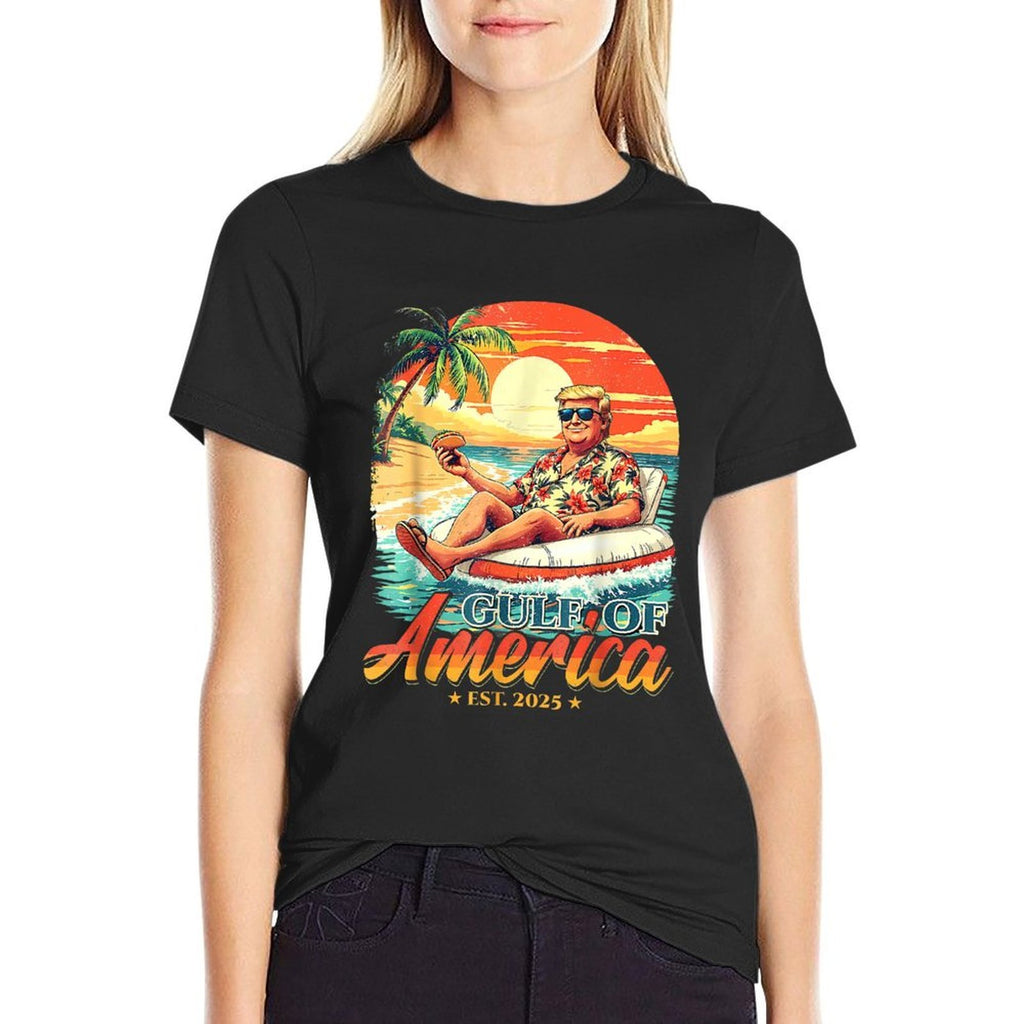 America's Gulf Trump 2024 Retro Beach USA America Mexico  Relaxed-fit T-Shirt